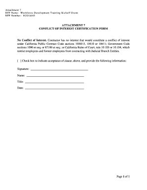 Conflict of Interest Certification Form