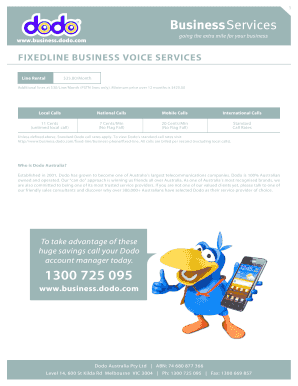 Dodo Australia Fixed Line Business Voice Services Application