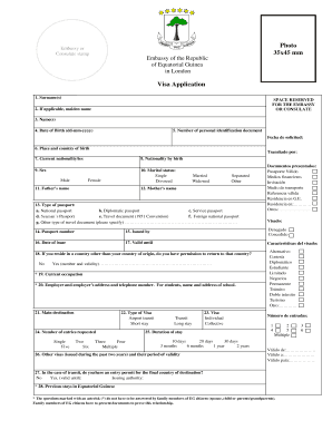 Equatorial Guinea Visa Application Form