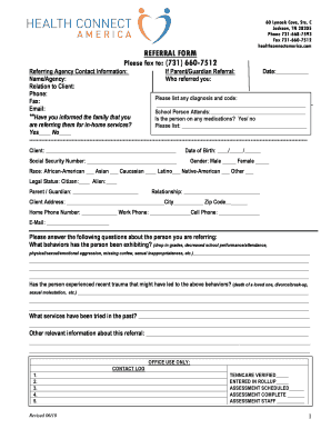 Hazardous material inventory statement template - REFERRAL bFORMb Please fax to 731 660-b7512b