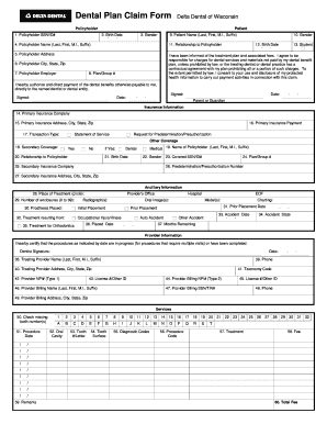 Delta Dental of Wisconsin Claim Form