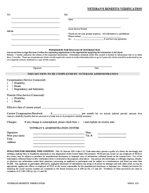 Veterans Benefits Verification Form