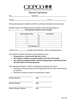 Residential Payment Agreement