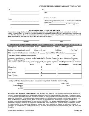 Student Status and Financial Aid Verification
