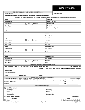 Michigan Credit Union Account Application