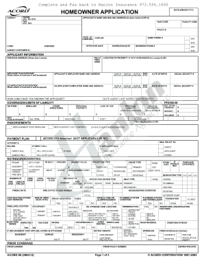 HOMEOWNER APPLICATION Complete and Fax back to Hanlon