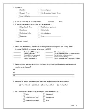 East Orange Master Plan Community Survey