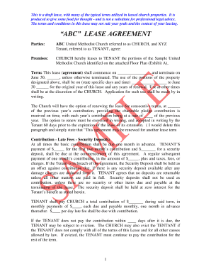Church Property Lease Agreement