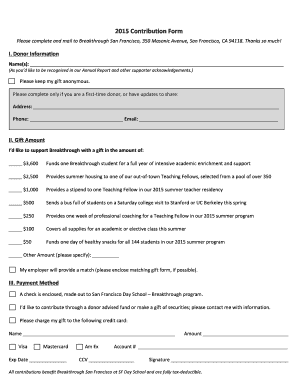 2015 Donation Form