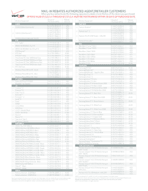 Verizon Wireless Mail-In Rebate Form