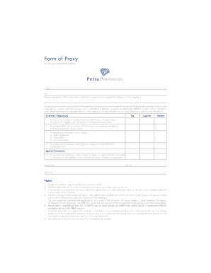 Proxy Form for Annual General Meeting