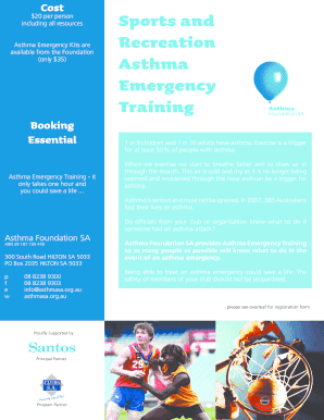 Asthma Emergency Training Registration Form
