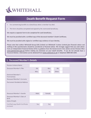 Death Benefit Request Form
