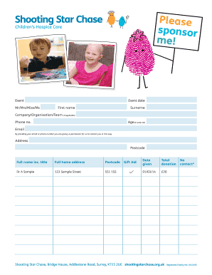 UK Gift Aid Donation Form