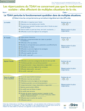 Formulaire d'observation du TDAH