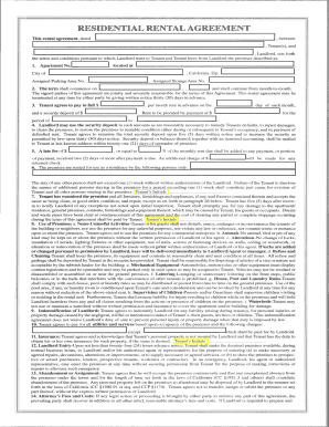 California Residential Rental Agreement