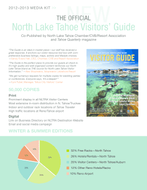 North Lake Tahoe Media Kit Advertising Order Form