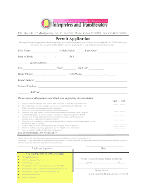 Alabama Permit Application