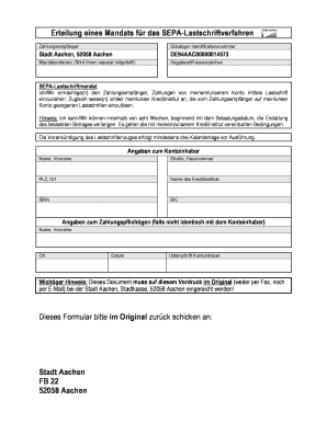 Erteilung eines Mandats für das SEPA-Lastschriftverfahren