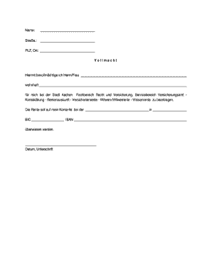 Vollmacht für Rentenantrag