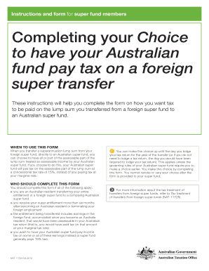 Australian Super Fund Tax Choice Form