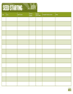 Seed Source Record Form