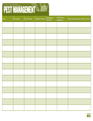 Crop Pest Management Form