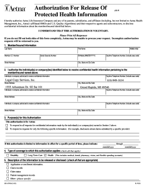 Authorization for Release of Protected Health Information