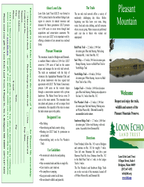 Pleasant Mountain Trail Guide and Donation Form