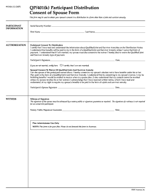 401(k) Spousal Consent Form