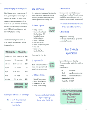 South Australian Public Health Unit Salary Packaging Form