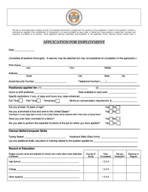 Application for Employment