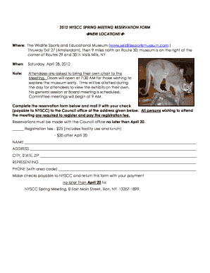 2012 NYSCC SPRING MEETING RESERVATION FORM