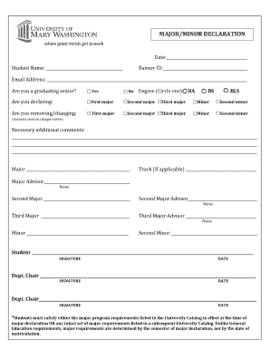 Major/Minor Declaration Form