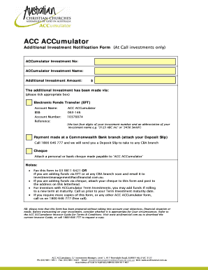 Additional Investment Notification Form TEMPLATE 20150908