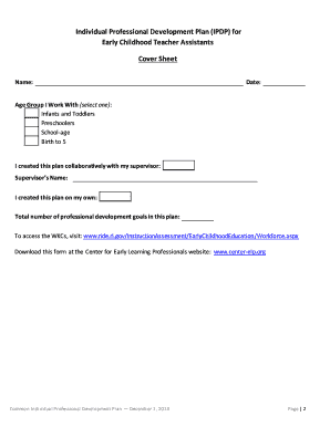 Individual Professional Development Plan for Early Childhood Teacher Assistants