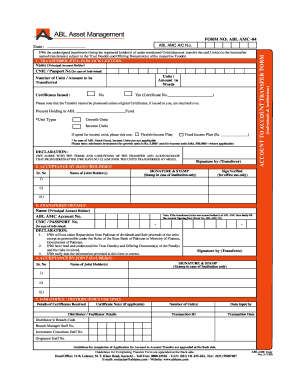 ABL AMC Unit Transfer Form