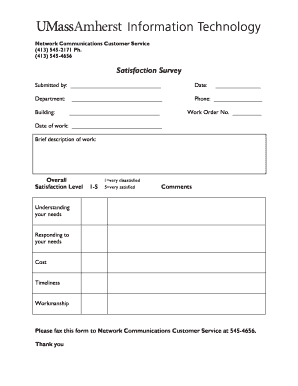 sample internal customer satisfaction questionnaire