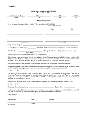 Ethics Complaint Form