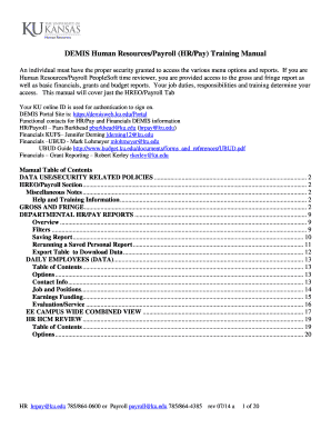 DEMIS Human Resources/Payroll (HR/Pay) Training Manual