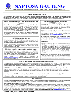 NAPTOSA Gauteng Membership Application Form