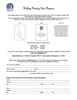 Holiday Greeting Card Donation Form