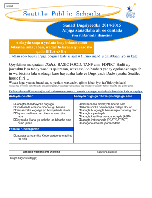 Seattle Public Schools Free and Reduced-Price Meal Application