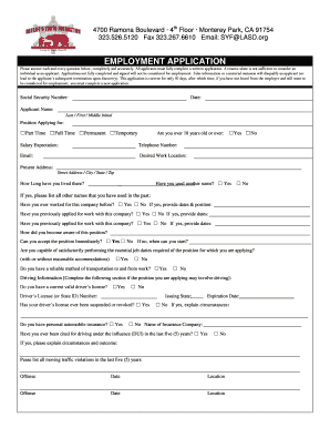 Employment Application Form