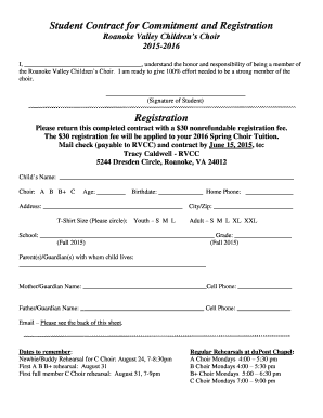 Commitment contract for students
