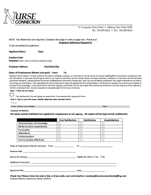 Employee Reference Request Form