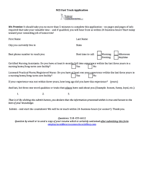 NCS Fast Track Application