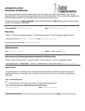Affirmative Action Voluntary Information Form