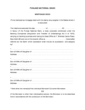 Punjab National Bank Mortgage Deed