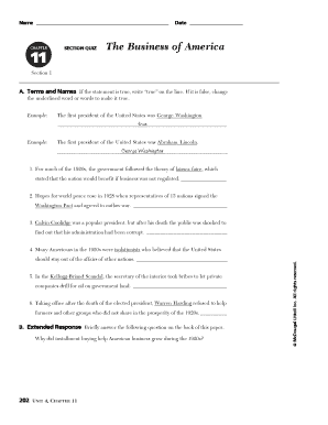 Chapter Section Quiz
